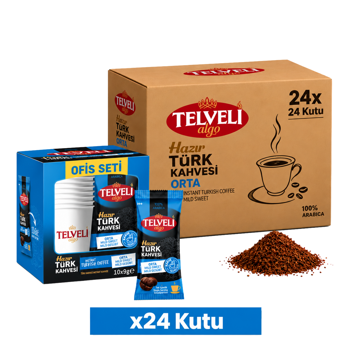 Orta Hazır Türk Kahvesi Ofis Seti – Toptan