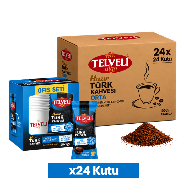 Orta Hazır Türk Kahvesi Ofis Seti – Toptan