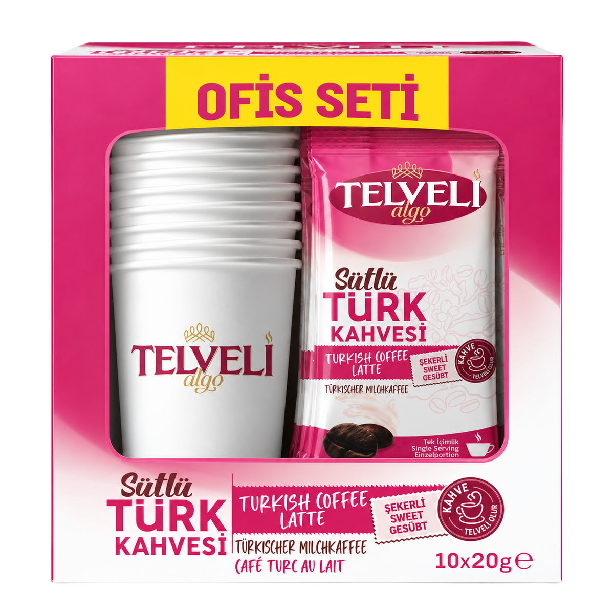 Sütlü Hazır Türk Kahvesi – Şekerli – Toptan Ofis Seti